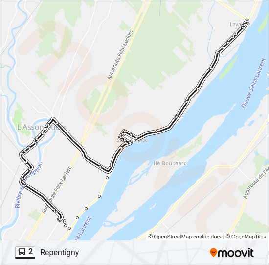 2 Bus Line Map
