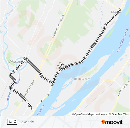 2 Bus Line Map