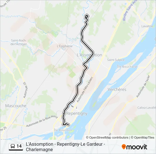 14 Bus Line Map