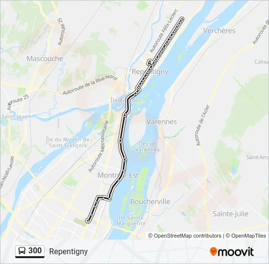 300 Bus Line Map