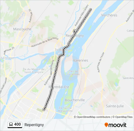 400 Bus Line Map