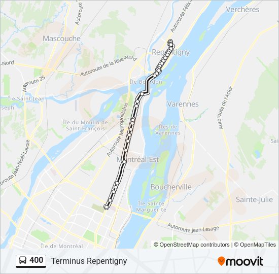 400 Bus Line Map