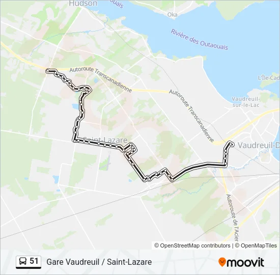 51 Bus Line Map
