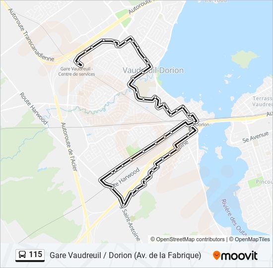 115 bus Line Map