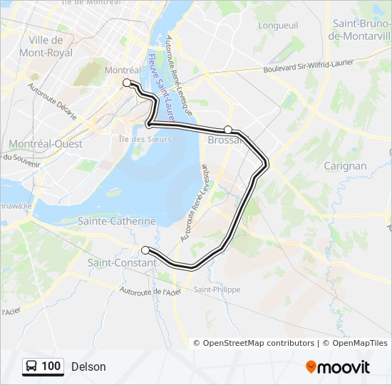 Mapa de 100 de autobús Mapa de 100 de autobús
