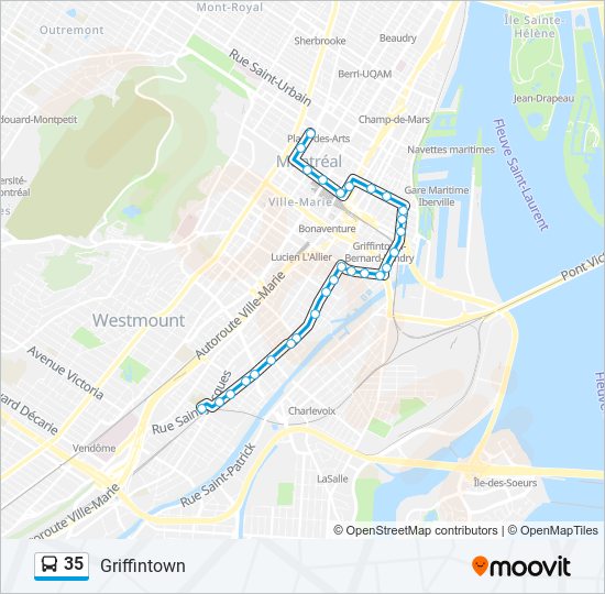 Plan de la ligne 35 de bus