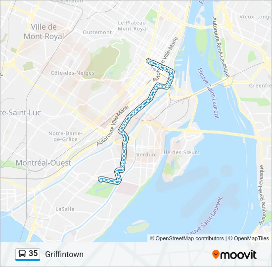 35 Bus Line Map