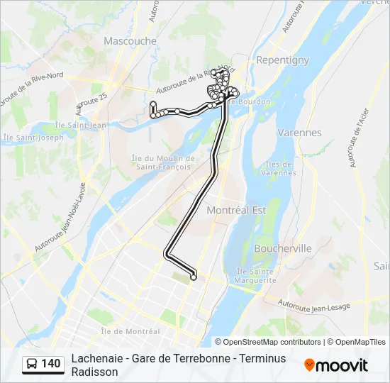 140 Bus Line Map
