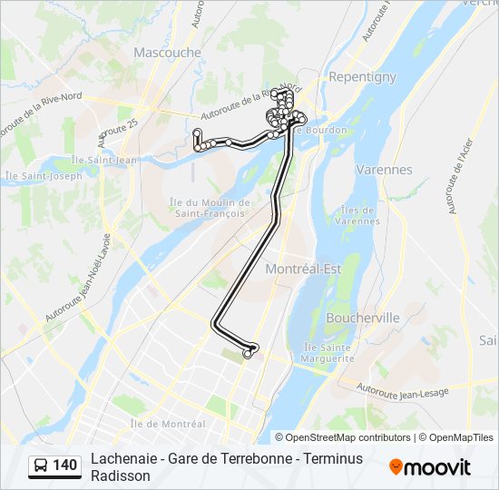 140 bus Line Map