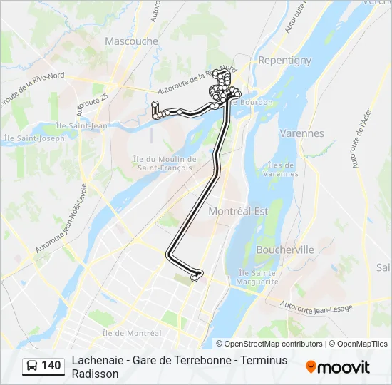140 Bus Line Map