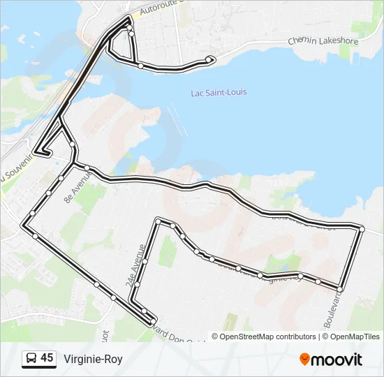 45 Bus Line Map