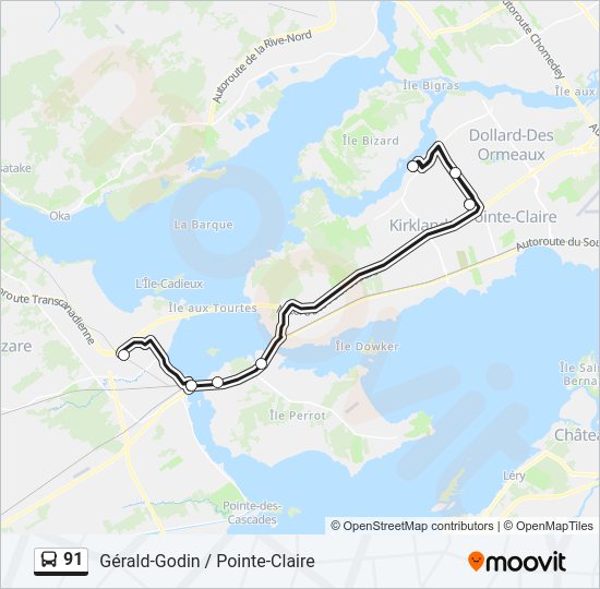 91 Bus Line Map