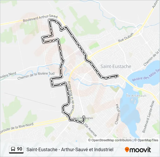 90 Bus Line Map