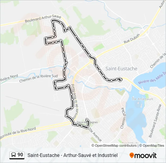 90 Bus Line Map