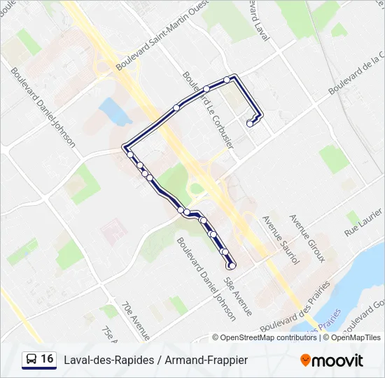 16 Bus Line Map