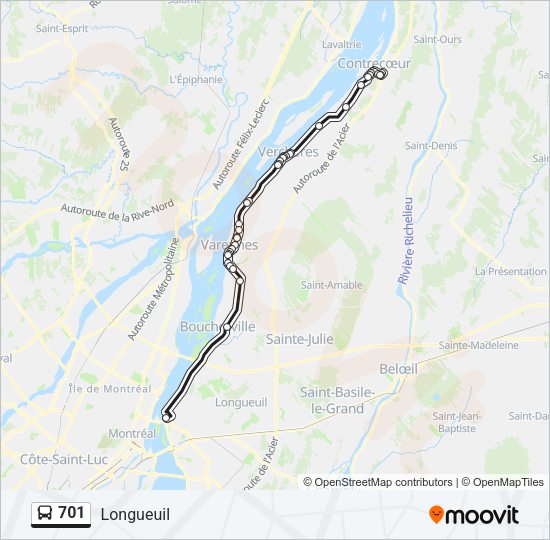 701 Bus Line Map