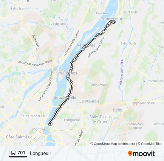 701 Bus Line Map
