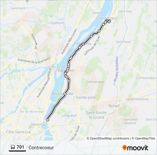 701 Bus Line Map