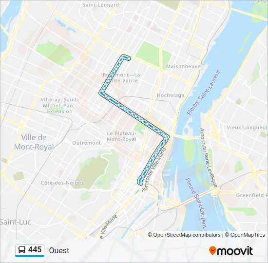 445 Bus Line Map