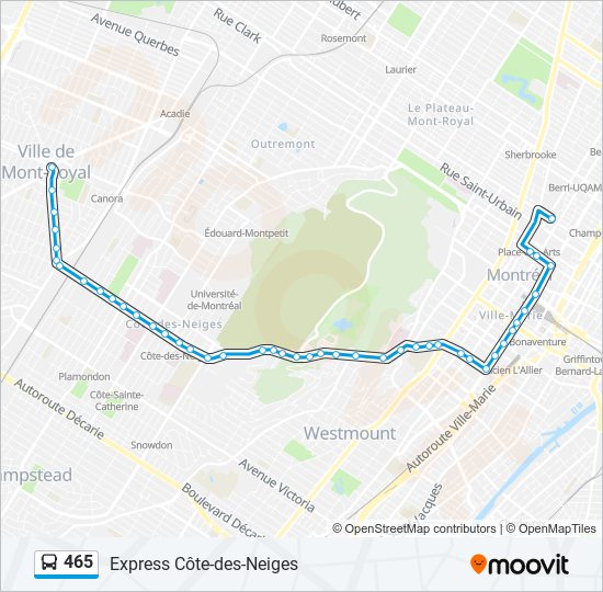 465 bus Line Map