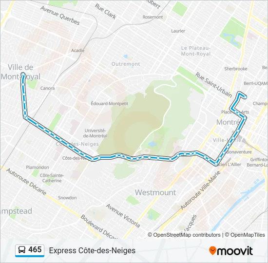 465 Bus Line Map