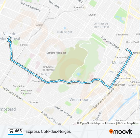 465 Bus Line Map