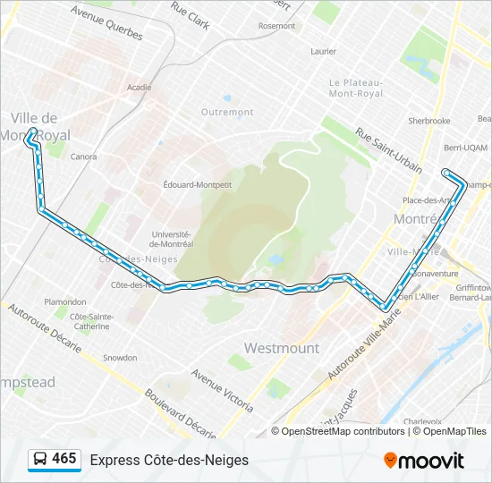 465 Bus Line Map