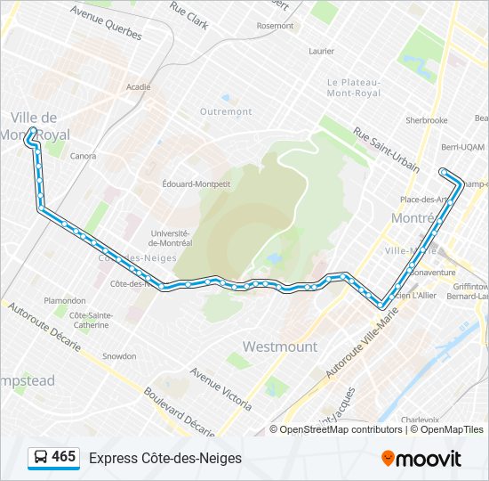 Plan de la ligne 465 de bus