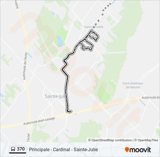 Plan de la ligne 370 de bus