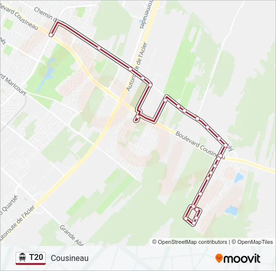 T20 Shuttle Line Map