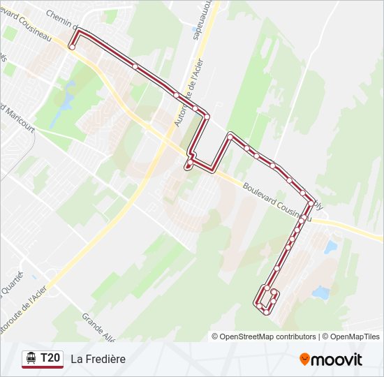 T20 Shuttle Line Map
