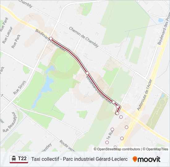 T22 Shuttle Line Map