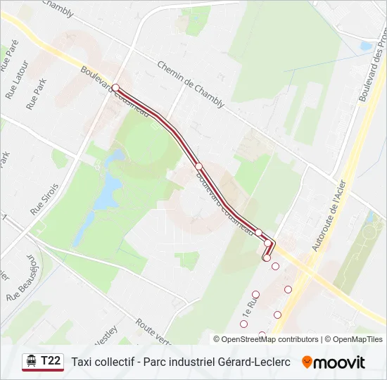 T22 Shuttle Line Map