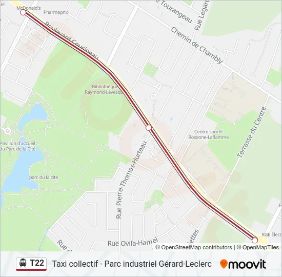 T22 Shuttle Line Map
