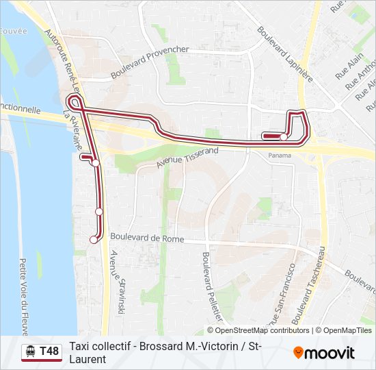 T48 Shuttle Line Map