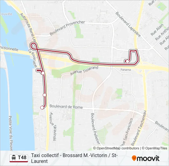 T48 Shuttle Line Map