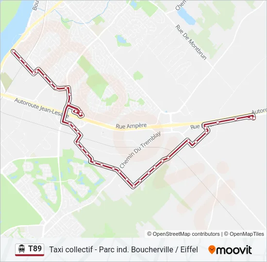 T89 Shuttle Line Map