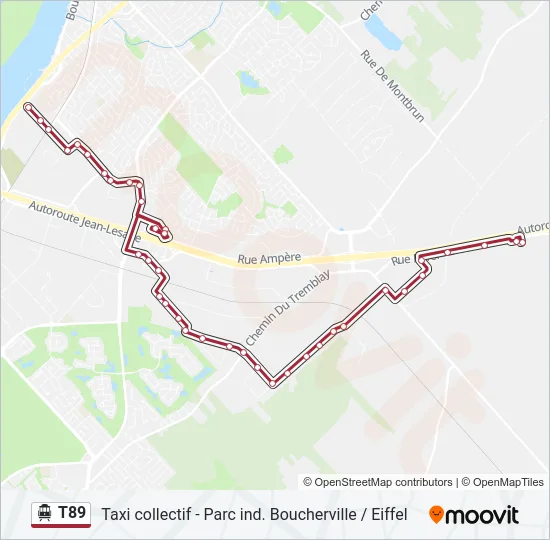 T89 Shuttle Line Map