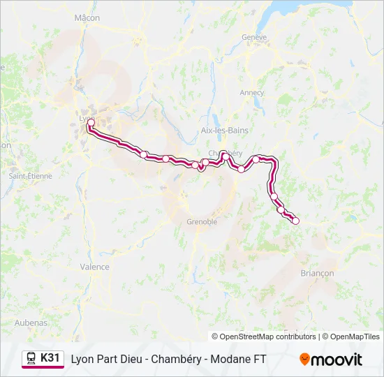 K31 Train Line Map