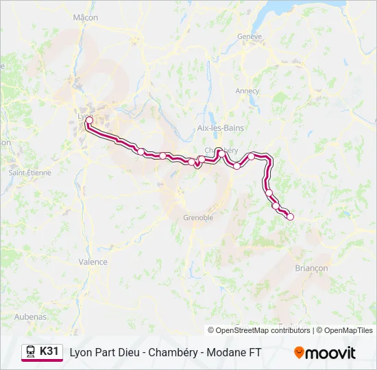 K31 Train Line Map