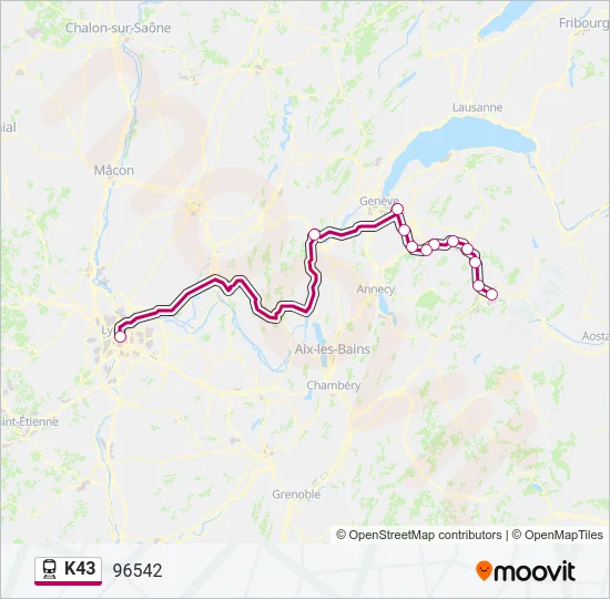 K43 Train Line Map