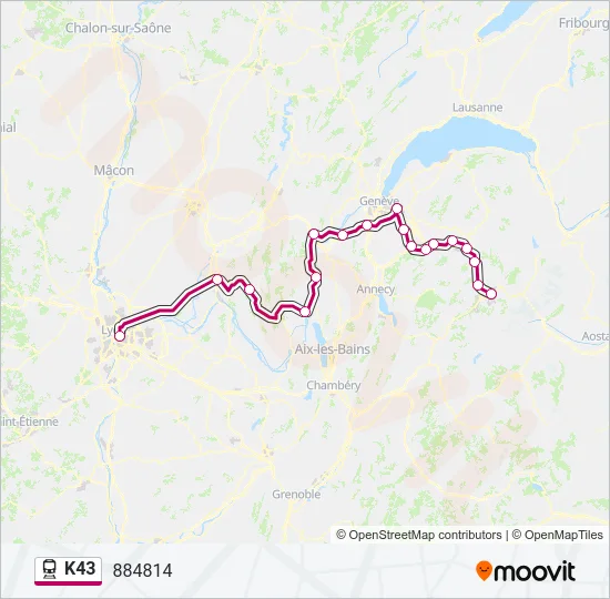 K43 Train Line Map
