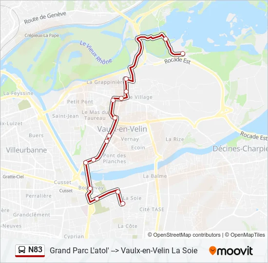 N83 Bus Line Map