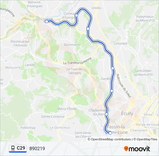 C29 Train Line Map