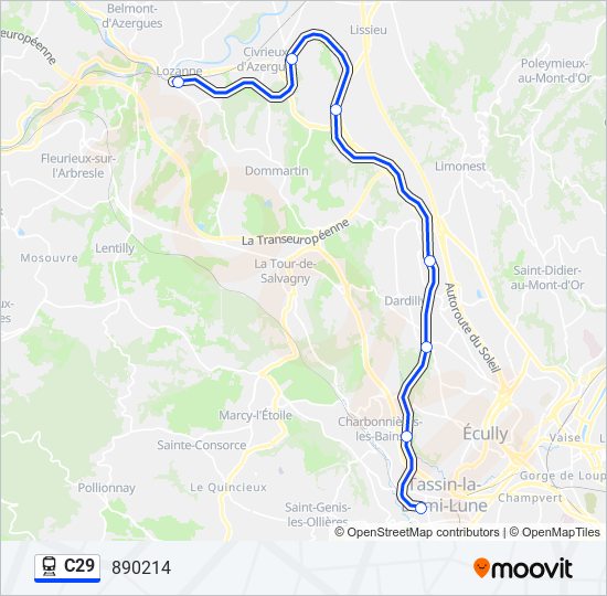 C29 train Line Map