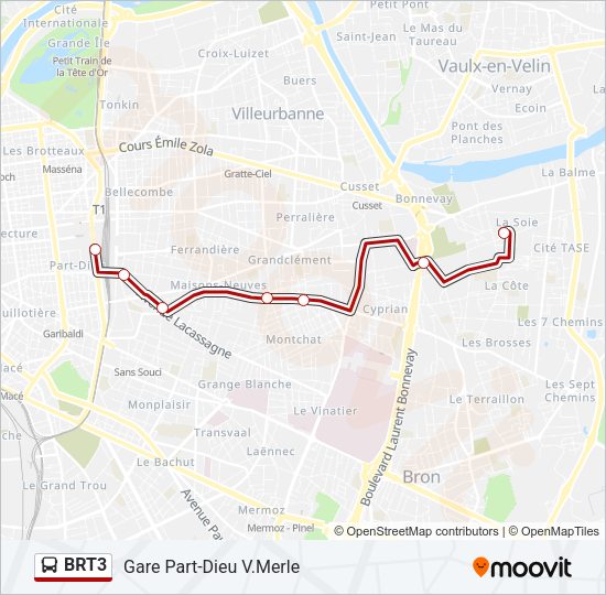 BRT3 Bus Line Map