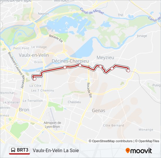 BRT3 Bus Line Map