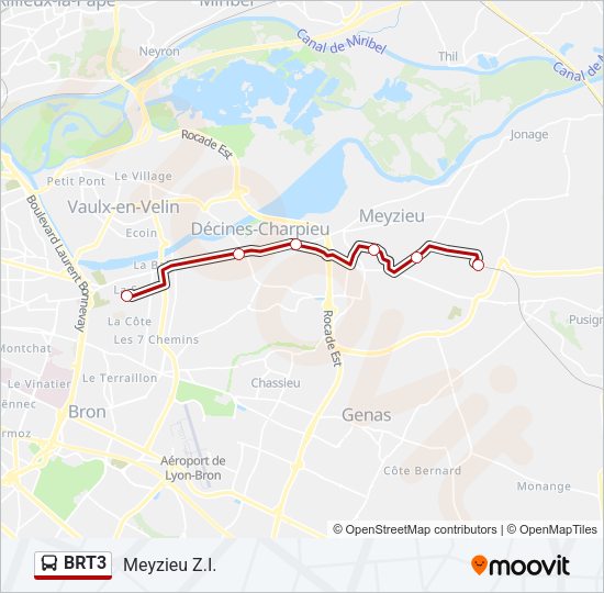 BRT3 Bus Line Map