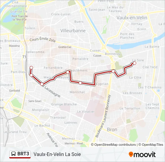 BRT3 Bus Line Map