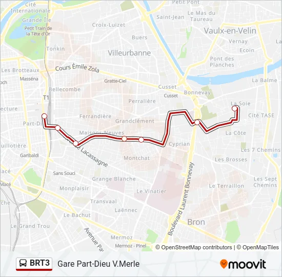 BRT3 Bus Line Map